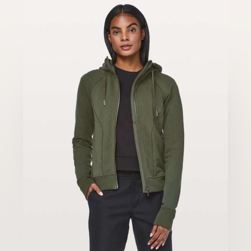 Lululemon Huddle & Hustle Hoodie Size 4 Camo Green Full Zip Athletic Jacket
